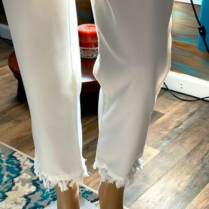 Rampage women’s dress pants with fringed bottom size medium color white